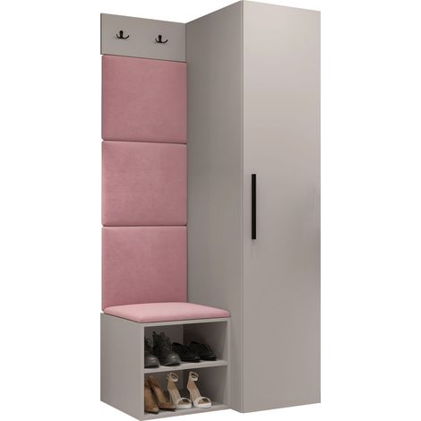 Conjunto para recibidor Nitos III, Manila 09, 191x82x50cm, Aglomerado laminado, Tapiz, Colocada, Montada en la pared