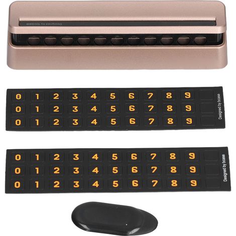 Panneau de stationnement temporaire pour voiture, numéro de téléphone, plaque d'immatriculation temporaire pour domicile Champagne Gold (1/5)