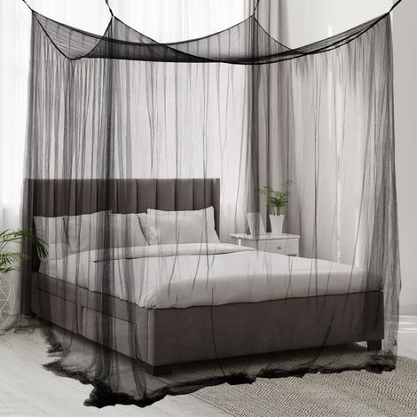 Mosquito net for beds, four-door mosquito net, large square mosquito net, effectively blocks mosquitoes, suitable for single and double beds, high-quality mosquito net - 190×210×240 cm (1/5)