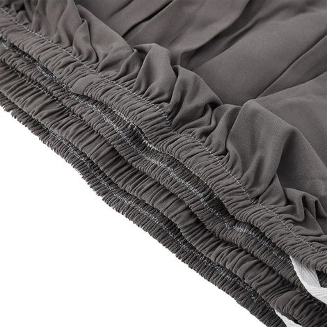Housse de canapé d'angle 3+2 places en polyester, forme en L, protection pour meubles (gris) (1/5)