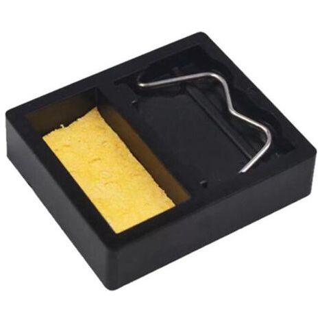 (2 Pieces) Mini Portable Soldering Iron Stand Rectangle Tiny Welding Torch Holder with Soldering Sponge to Clean and Support Soldering Iron Tip (1/5)