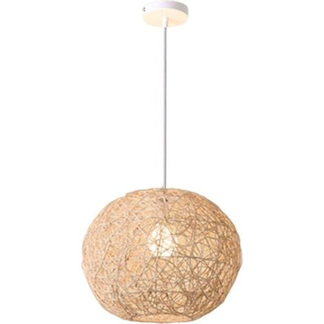 Suspensions Luminaire en Rotin - Lampe Suspendue Fait à la Main avec Ampoule - Décors pour Maison, Chambre Ø20cm (1/5)