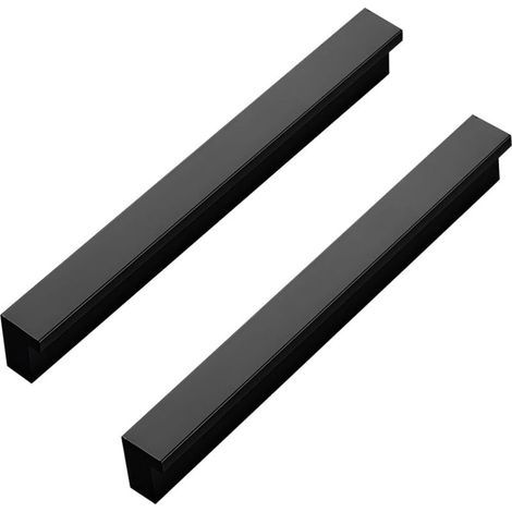 Schubladengriffe aus Aluminium, 90°-Winkel, Schwarz, 160 mm, 2 Stück, Modern, Für Türen und Schubladen, Einfache Montage mit den mitgelieferten Schrauben (M4x22 mm) (1/4)