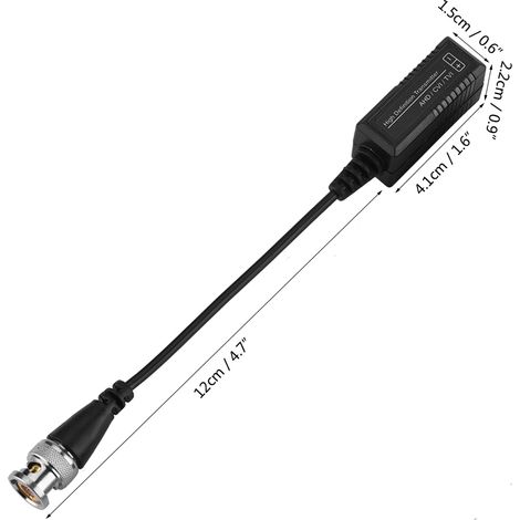 1 Paire Adaptateur Vidéo Balun Passif CVI/AHD/TVI, Transmetteur BNC vers UTP Cat5 pour Système de Surveillance CCTV (1/5)