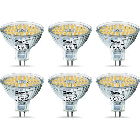 Ampoule LED GU5.3 MR16 6 W 4000 K blanc neutre, équivalent halogène 50 W, 485 lm, faisceau large 120°, 12 V AC/DC, non dimmable, lot de 6 (1/5)