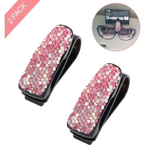 Support Pour Lunettes De Soleil - Pour Pare-Soleil Automobile - Compatible Tous Modèles De Véhicules - En TPU Souple - Avec Espace Pour Carte - Par 2 (1/5)
