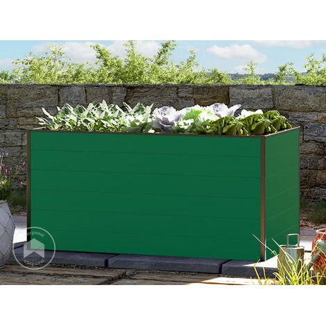 GFP Huerto urbano Jardinera Aluminio Christina - 150 x 77 x 77 cm Estructura estable y resistente a la intemperie con perfiles de cámara hueca de aluminio - verde - Hecho en Austria (1/3)