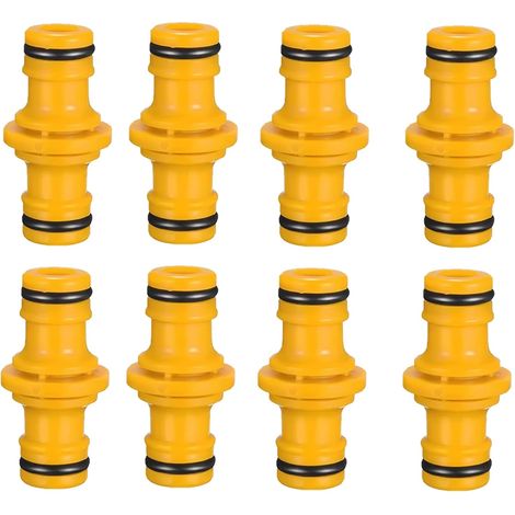 Set mit 8 doppelten Außengewinde-Schlauchverbindern, wasserdicht und langlebig, zum Verbinden von Gartenschläuchen, Bewässerungsanlagen und Waschmaschinen. (1/5)