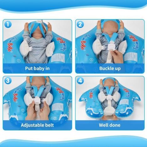 Bouée Bébé - Siège Piscine Gonflable avec Auvent Amovible - Pour Enfants de 3 à 12 Mois - 1 Pièce (1/4)