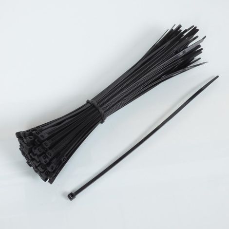 100 Collier de serrage cranté nylon noir 3.6x180 pour auto moto