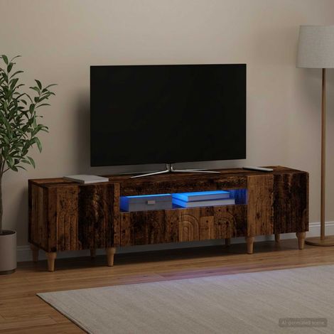 vidaXL LED TV Cabinet ALKMAAR 153 x 35 x 43 cm Old Wood (1/5)