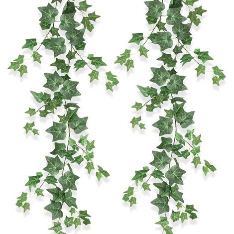 2 Pièces Lierres Artificielles Guirlande Faux Lierre Feuillage Artificiel Plantes Grimpantes Artificielles Interieur Extérieur Vigne Faux Décoration pour Chambre Jardin Bureau Fête Mariage (1/4)