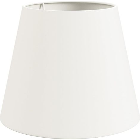 Abat-jour - 1 Unité - Lin Blanc - Design Rond - Pour Lampe De Table Et Plafonnier - Diamètre 200mm (1/5)