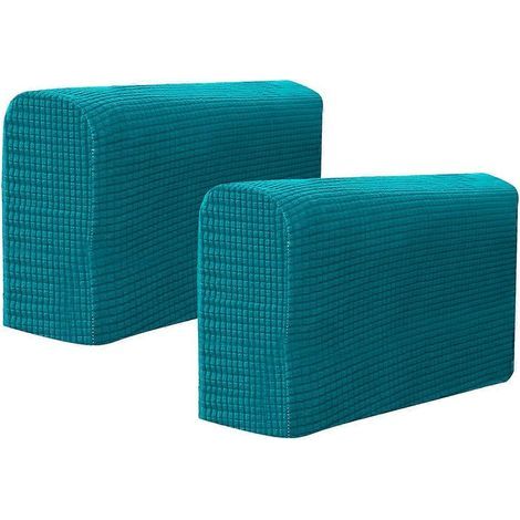 Set mit 2 universellen elastischen Sofa-Armlehnenbezügen, einfache Seitenbezüge, Schutzgewebe für Zuhause und Büro (Blau) - 45 x 16 x 20 cm - Blau (1/2)