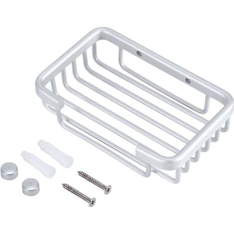 Portasapone da parete in alluminio per bagno e doccia - Dimensioni approssimative: 128 x 88 x 30 mm (1/4)