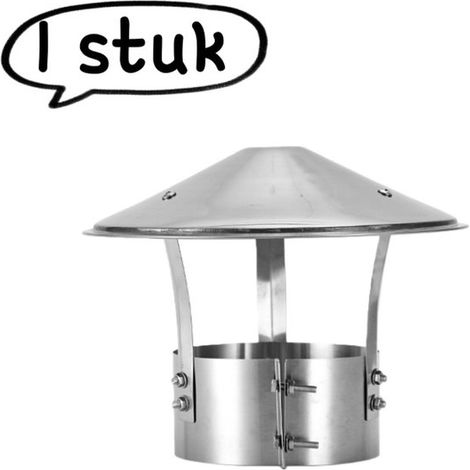 pièce - Chapeau de cheminée extérieur - Chapeau de cheminée étanche à la pluie et au vent en acier inoxydable - Chapeau de cheminée et capot de conduit de fumée - Capot de ventilation de toit pour con (1/5)