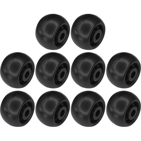 10x Roulette 40mm en plastique rigide noir pour utilisation universelle Galet Poulie Roue Rouleau Meuble Porte coulissante Tiroir Lit Placard (1/2)