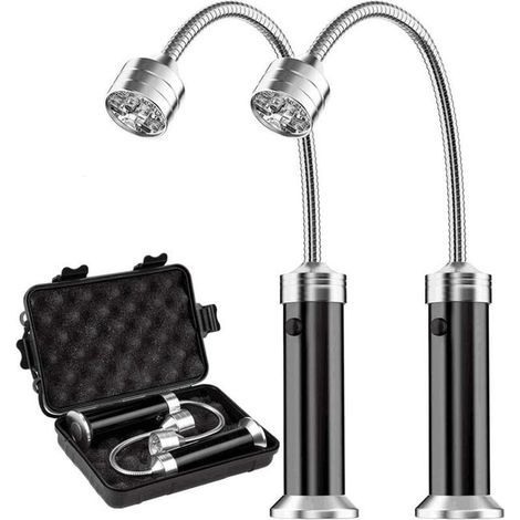 Lot de 2 lampes de barbecue, accessoires de barbecue d'extérieur, base magnétique, LED ultra-lumineuse, col de cygne flexible à 360 degrés (Référence produit : 96442595 Offre : mkh25.6.17-22) (1/4)