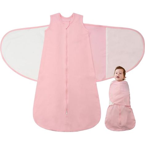 Gigoteuse 6-12 Mois Tog 1 Gigoteuse Emmaillotage 100% Coton 3-1 Réglable Gigoteuses Bébé, Pink (1/5)