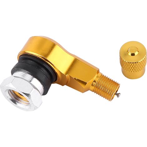 2 embouts de valve de roue moto universels en aluminium, coudés à 90°, dorés, 11,3 mm, lot de 2 (1/2)