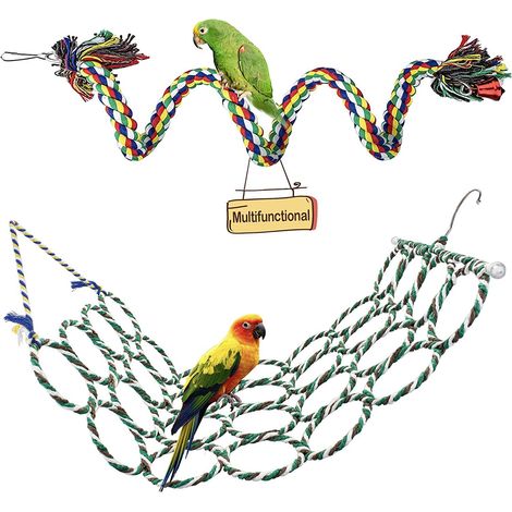 Balançoire pour oiseaux, jouets pour oiseaux, perchoirs pour cages, échelles suspendues, jouets d'escalade
