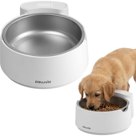 Gamelle avec Balance pour Chien, Bol Doseur en INOX 304, Précision 1 g, Fonction Tare, Mesure en g et ML, Gamelle Digitale pour Croquettes, Nourriture Humide et Eau, 700 g (1/5)