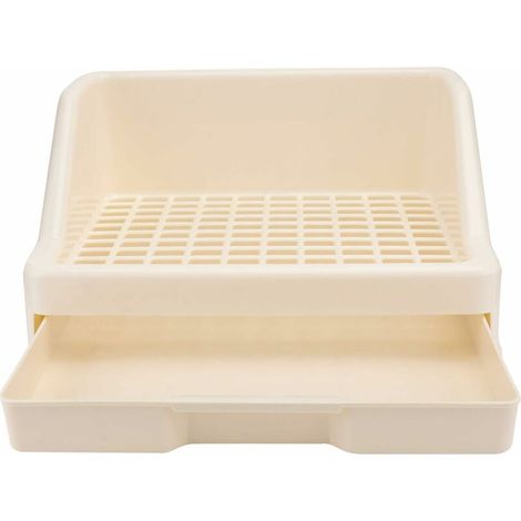 Rabbit Cat Litter Box with Cage Drawer Rabbit Horn Cat Litter Box Small Animal Hanging Cat Litter Box Feeding Bowl Cage Potty Trainer Toilet for Rabbit Guinea Pig Chinchilla Ferret (1/5)