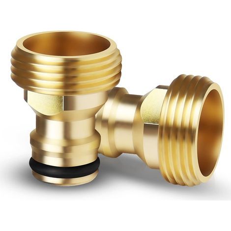 2-teiliges Schnellkupplungs-Gartenschlauchset, 3/4"-Außengewindeanschluss für Wasserhähne, Gewindeadapter für Wasserhähne (1/5)