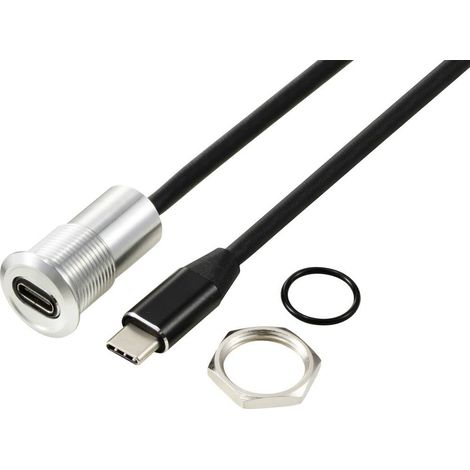 USB-C® (3.1) presa/spina 1 m cavo argento TC-13376324 TRU COMPONENTS Contenuto: 1 pz. (1/3)