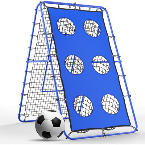 Panier de rebond pour volley-ball, 2,1 x 1,2 m – Multi-angles, réglable, appareil d'entraînement, filet de rebond avec poteaux métalliques robustes, panier de rebond pour football, volley-ball, basket