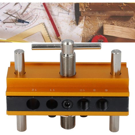 Automatische Zentrierklemme für gerade Bohrungen Bohrführungsschiene Zentrierklemmen-Set für die Holzbearbeitung Zentrierklemme mit verstellbarer Breite für gerade Bohrungen Lamellenverbinder-Set mit (1/5)