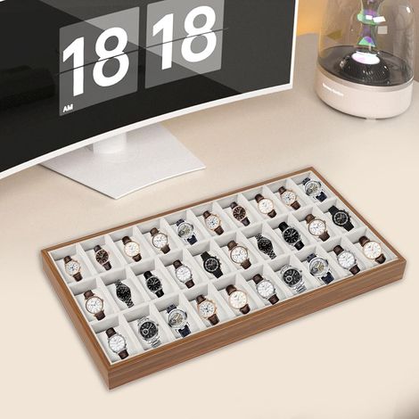 Coffret A Montres, Boîte De Rangement Pour Montres Pour Hommes Et Femmes, Coffret De Rangement, Pour Vos, Bijoux Et Autres Objets De Valeur (1/5)