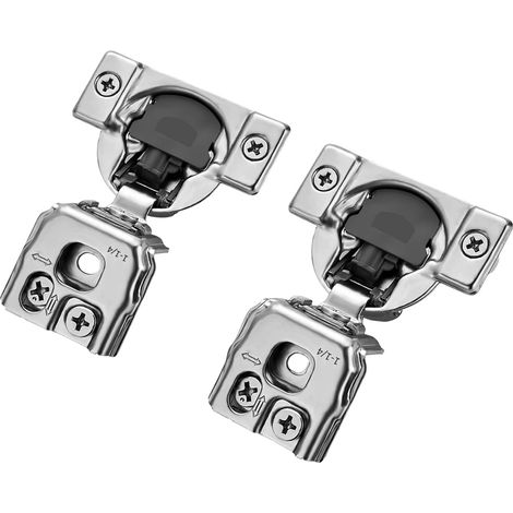 APEX Lot de 2 charnières à fermeture douce superposées de 1-1/4 pouce pour armoires de cuisine, charnières dissimulées en nickel satiné, acier inoxydable, à fermeture automatique. (1/5)