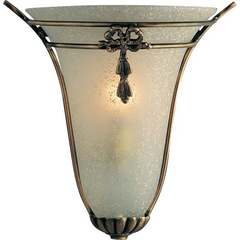 Applique Contemporanea Nashville Ottone Bronzo Vetro Ambra 1 Luce E14 (1/5)