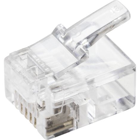 TRU COMPONENTS TC-9202512 RJ 12 Steckverbinder Stecker, gerade Polzahl Sensoren 6P6C Transparent (1/2)