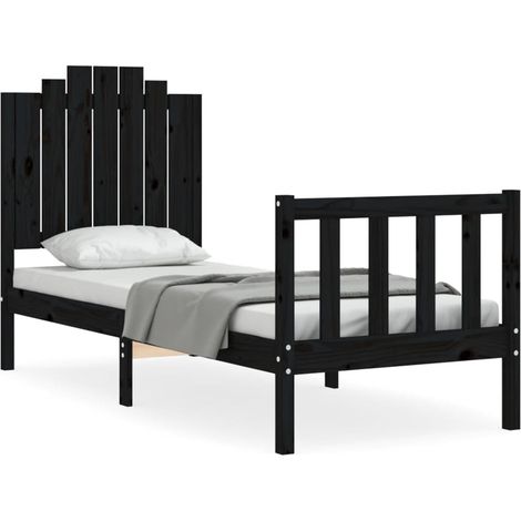 Maison Exclusive - Estructura de cama individual con cabecero mad