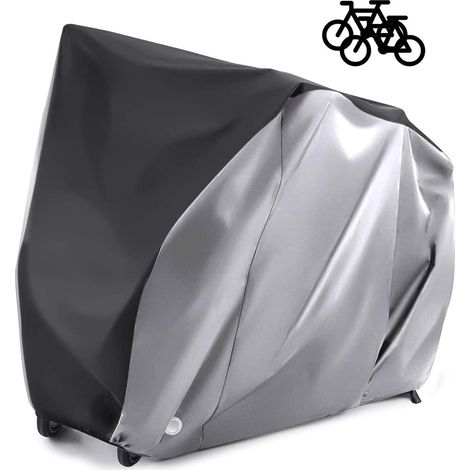 Housse de vélo BCC pour 2 vélos - Tissu Oxford 210D ultra-résistant pour l'extérieur - Imperméable et respirante - Protection UV contre la pluie et la neige - Sac de rangement inclus (1/4)