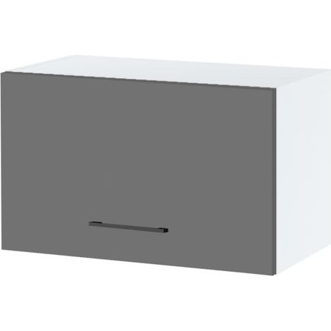 Meuble haut SLIM de cuisine Lovia Gris Mat 1 porte relevable L 60 cm - Porte avec poignée apparente Grey