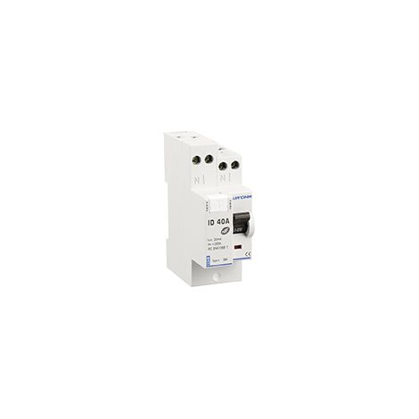 Interruptor diferencial 1P+N 30mA conexión superior/superior Clase A 40A - 2 módulos
