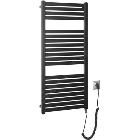 Aqualine - Sèche-serviettes Tondi-E 45x97 cm, 300 W, noir mat DE456T (1/5)