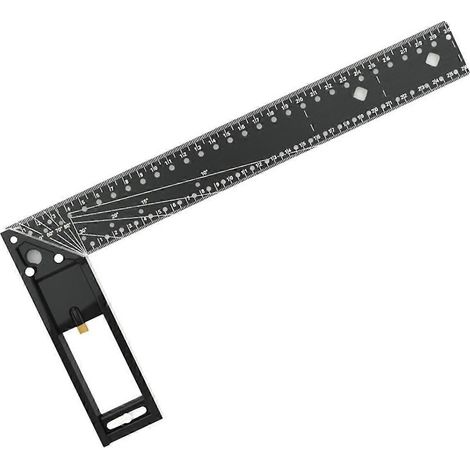 Règle d'angle multifonctionnelle 45/90° pour perçage, marquage et positionnement, outil de travail du bois, 30 cm (1/5)