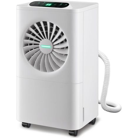 Déshumidificateur d'air 12L/jour Déshumidificateur de Chambre Ultra-silencieux Contrôle Mode AUTO Indicateur Humidité Minuterie 24H (1/5)