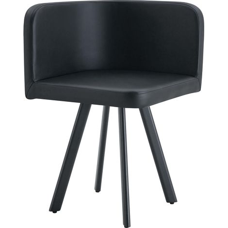 Chaise de salle à manger moderne en PU, fauteuil confortable avec assise rembourrée, pieds en métal robustes, chaise de cuisine, bureau et salon élégant (1/5)