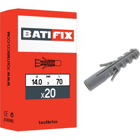 20 chevilles multimatériaux 14 x 70mm nylon - Batifix