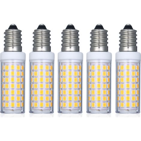 Paquete de 5 bombillas LED E14, luz cálida/blanca (3000K/6000K), 5W, 500 lúmenes, 33 LED, compatibles con bombillas incandescentes de 33W/35W/40W, ángulo de haz de 360°, CRI 80, no regulables. (1/5)