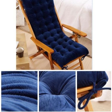 1 Coussin de transat, Antidérapant, Velours de cristal, 120x48x7cm, Pour jardin (1/4)