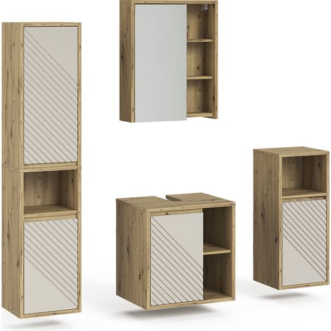 Conjunto de muebles de baño Viola, Roble artesanal, 4 partes, Vicco (1/5)