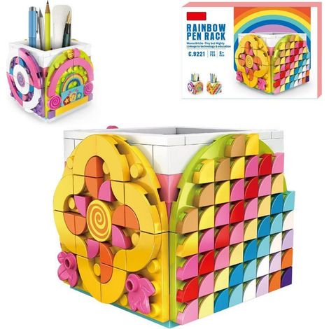 Boîte à crayons modulable Arc-en-ciel, kit créatif pour enfants, organisateur de bureau (1/4)