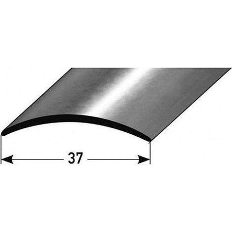 PROVISTON Übergangsprofil Edelstahl Edelstahl matt Breite 37 mm Höhe 4 mm Länge 1000 mm Selbstklebend Übergangsschiene Übergangsleiste Bodenprofil Abdeckleiste 1 Stück (1/2)