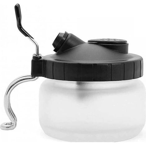 Pot de nettoyage pour aérographe Porte-bouteilles en verre Kit de nettoyage de filtre de station de peinture (1/4)